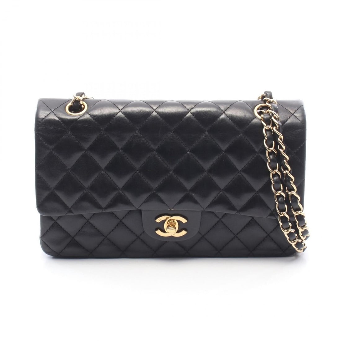 Chanel Matelassé Double Flap Shoulder Bag/Handbag, Lambskin Leather, Women's, Black: --- Catalog ---Category: SizeSize (HxWxD): 16cm x 25cm x 6.5cm / 6.29'' x 9.84'' x 2.55''Category: DesignType: Handbag, Shoulder bagColor: BlackGender: WomenMaterial: Leather Hardware Color: GoldLeath