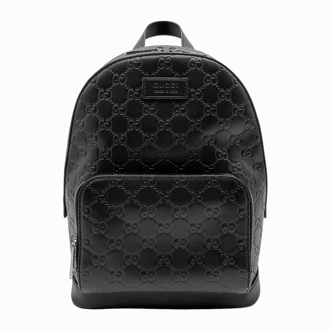 GUCCI GG Backpack, Guccissima, 450967, Leather, Black, Women's: --- Catalog ---Category: SizeSize (HxWxD): 30cm x 22cm x 12cm / 11.81'' x 8.66'' x 4.72''Category: DesignType: BackpackColor: BlackGender: WomenMaterial: Leather Category: GeneralMPN: 450967Brand: Guc