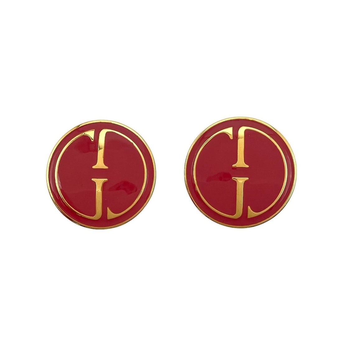 GUCCI Round Logo Earrings, Old Metal Enamel Gold, Women's: --- Catalog ---Category: SizeSize (HxWxD): 36.00mm x 36.00mm / 1.42'' x 1.42''Category: DesignType: Clip earringsColor: Gold, PinkGender: WomenMaterial: Enamel, MetalCategory: GeneralBrand: Gucci--- I