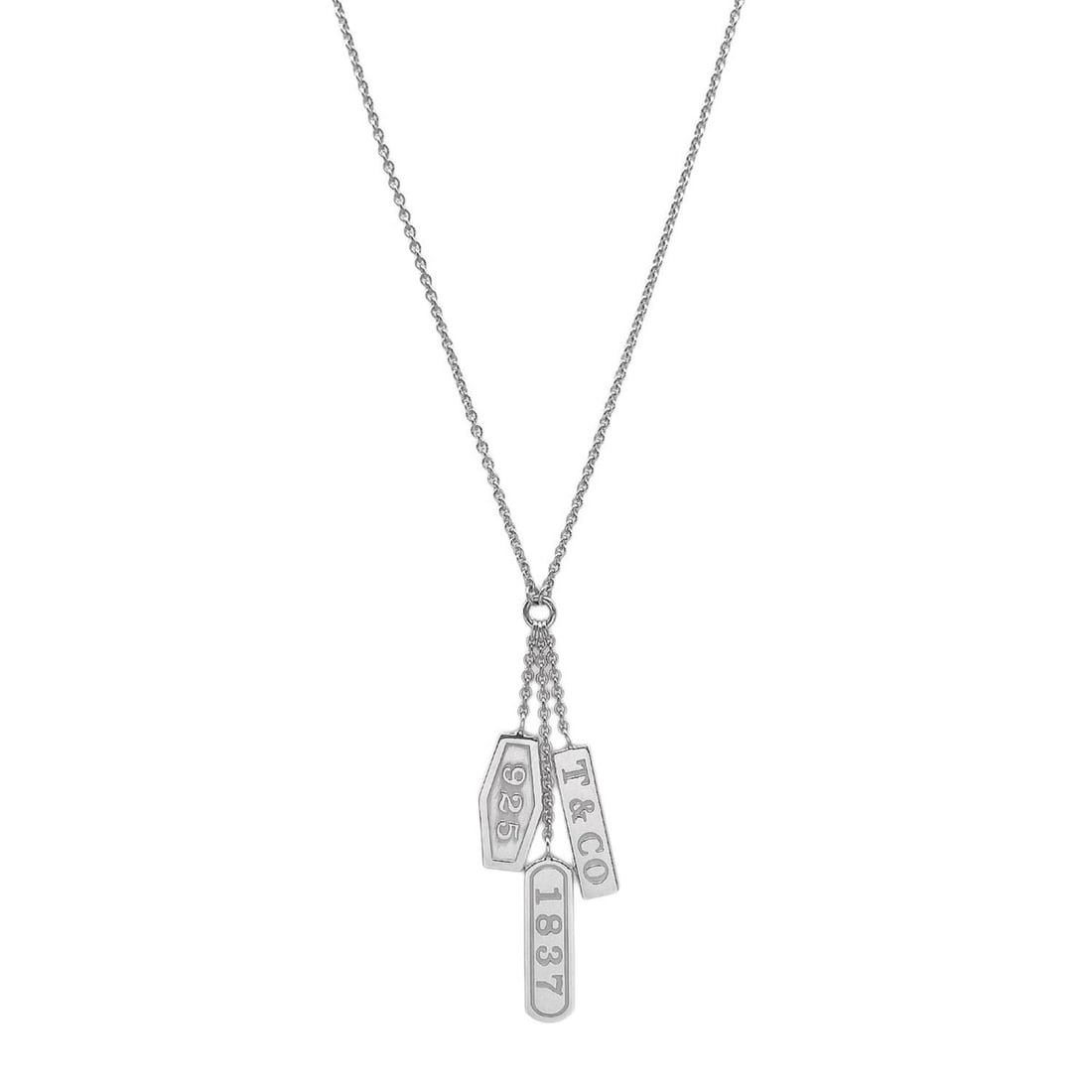 TIFFANY&Co. Tiffany 1837 Element Plate Necklace Pendant SV925 Silver Men's Women's: --- Catalog ---Category: SizePendant Size: 45mm x 8mm / 1.77'' x 0.31''Neck Circumference: 40.5 cm / 15.94''Category: DesignColor: SilverGender: Men,WomenMaterial: Silver 925Pendant Type: PendantNeckl