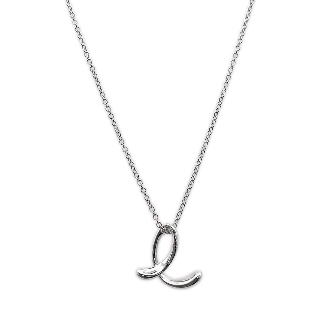 TIFFANY&Co. Tiffany Letter L Initial Necklace Pendant Elsa Peretti SV925 Silver Men's Women's: --- Catalog ---Category: SizePendant Size: 12mm x 12mm / 0.47'' x 0.47''Neck Circumference: 40 cm / 15.74''Category: DesignColor: SilverGender: Men,WomenMaterial: Silver 925Pendant Type: PendantNeckla