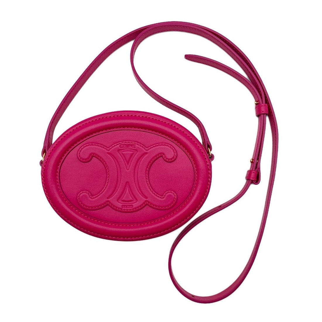 CELINE Celine Oval Purse Cuile Triomphe Shoulder Bag Leather Pink Women's: --- Catalog ---Category: SizeSize (HxWxD): 13cm x 16.5cm x 4.5cm / 5.11'' x 6.49'' x 1.77''Category: DesignType: Shoulder bagColor: PinkGender: WomenMaterial: Leather Category: GeneralBrand: Celine---
