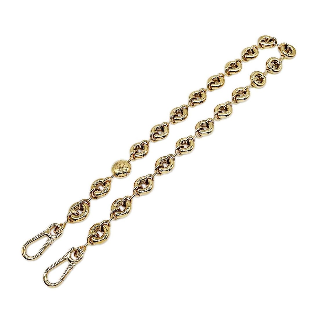 LOEWE Donut Chain 22-Link Shoulder Strap Anagram Metal Gold Women's: --- Catalog ---Category: SizeSize (HxWxD): 67.5cm x 1.8cm / 26.57'' x 0.7''Category: DesignType: StrapColor: GoldGender: WomenMaterial: MetalCategory: GeneralBrand: Loewe--- Item List ---Section: Cond