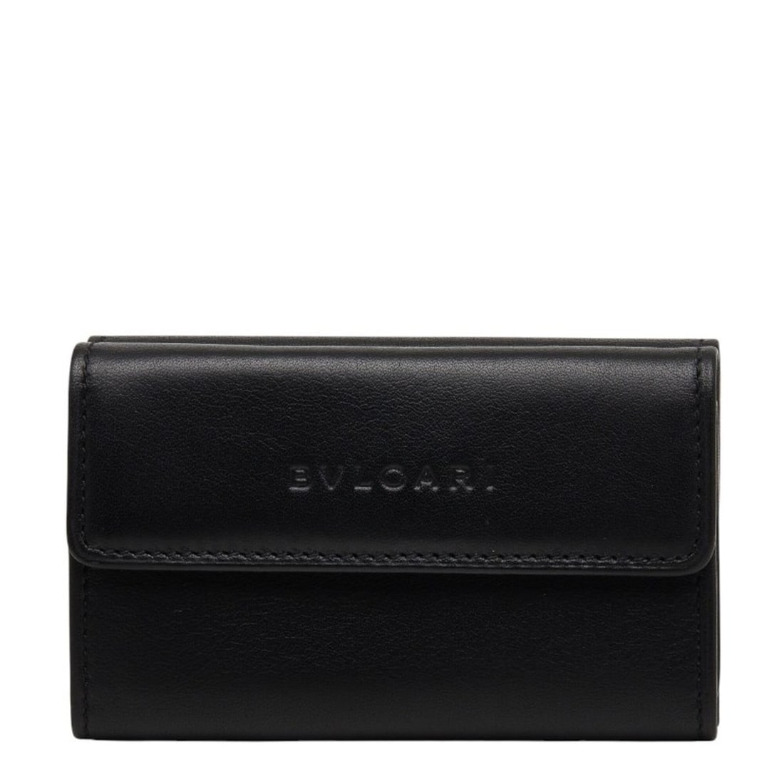 Bulgari Mini Wallet, Tri-fold Double Snap Closure, Black Leather, Women's, BVLGARI: --- Catalog ---Category: SizeSize (HxWxD): 6cm x 9.5cm x 1.5cm / 2.36'' x 3.74'' x 0.59''Category: DesignType: Wallet (tri-fold)Color: BlackGender: WomenMaterial: Leather Category: GeneralBrand: Bvlga