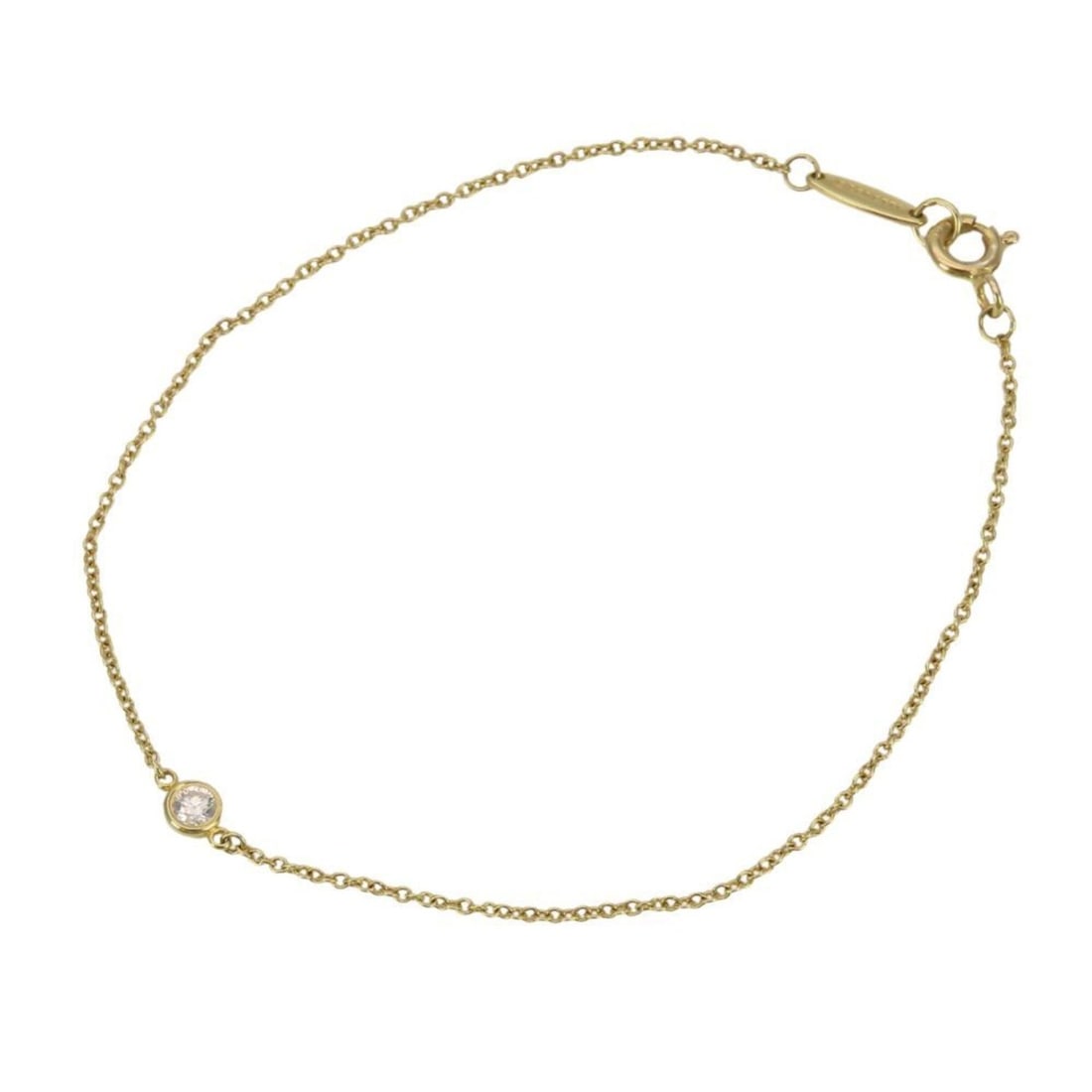 Tiffany & Co. By the Yard Bracelet, 18K Yellow Gold, Diamonds, Elsa Peretti Design, Women's.: --- Catalog ---Category: SizeLength: 17.5cm / 6.88''Category: DesignType: Charm braceletColor: Yellow goldGender: WomenMaterial: Yellow gold (18K)Category: GeneralBrand: Tiffany--- Item List ---Sectio