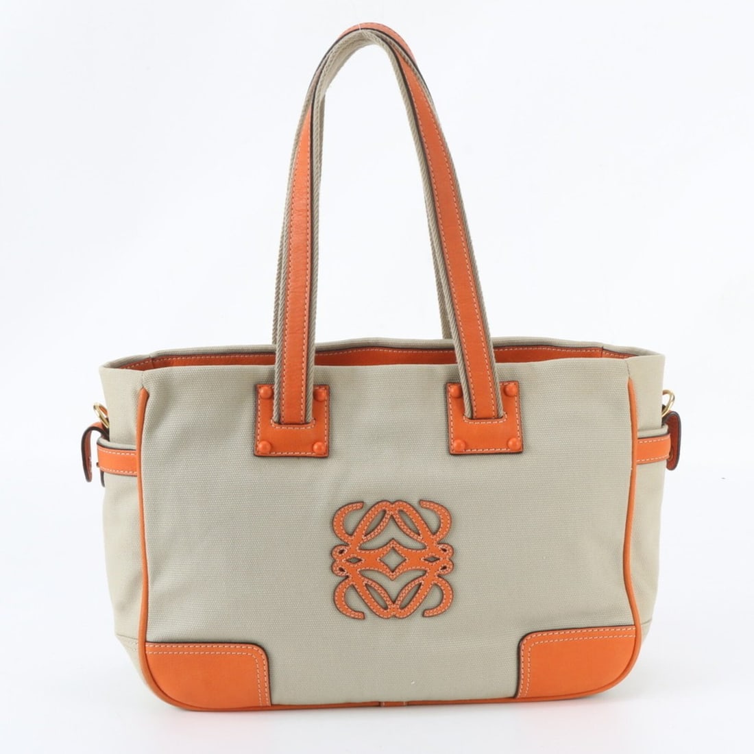 Loewe Anagram Leather Tote Bag, Handbag, Shoulder Brown, Women's: --- Catalog ---Category: SizeSize (HxWxD): 25cm x 35cm x 14cm / 9.84'' x 13.77'' x 5.51''Category: DesignType: Handbag, Tote bagColor: Brown, OrangeGender: WomenMaterial: Leather , Canvas Category: Ge