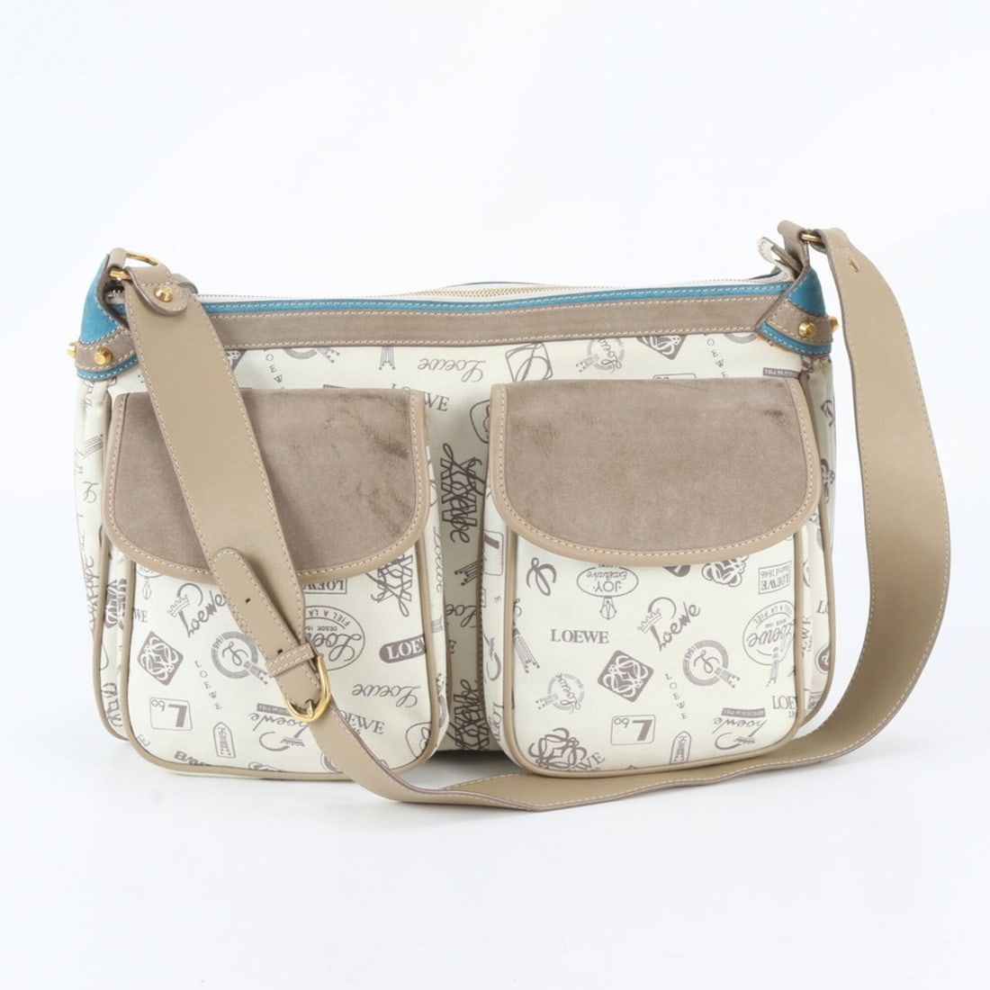 Loewe Anagram Leather Shoulder Bag Tote Handbag for Women: --- Catalog ---Category: SizeSize (HxWxD): 29cm x 40cm x 14cm / 11.41'' x 15.74'' x 5.51''Category: DesignType: Handbag, Shoulder bag, Tote bagColor: Beige, WhiteGender: WomenMaterial: Leather , Canva
