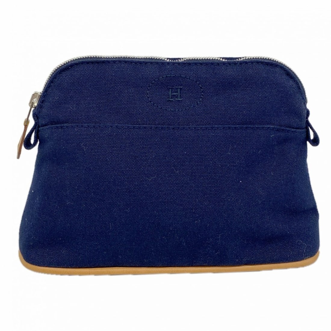Hermes Bolide Bag/Pouch, Canvas, Navy, Women's, P3149029: --- Catalog ---Category: SizeSize (HxWxD): 14cm x 20cm x 7cm / 5.51'' x 7.87'' x 2.75''Category: DesignType: PouchColor: NavyGender: WomenMaterial: Canvas Hardware Color: SilverCategory: GeneralBrand: