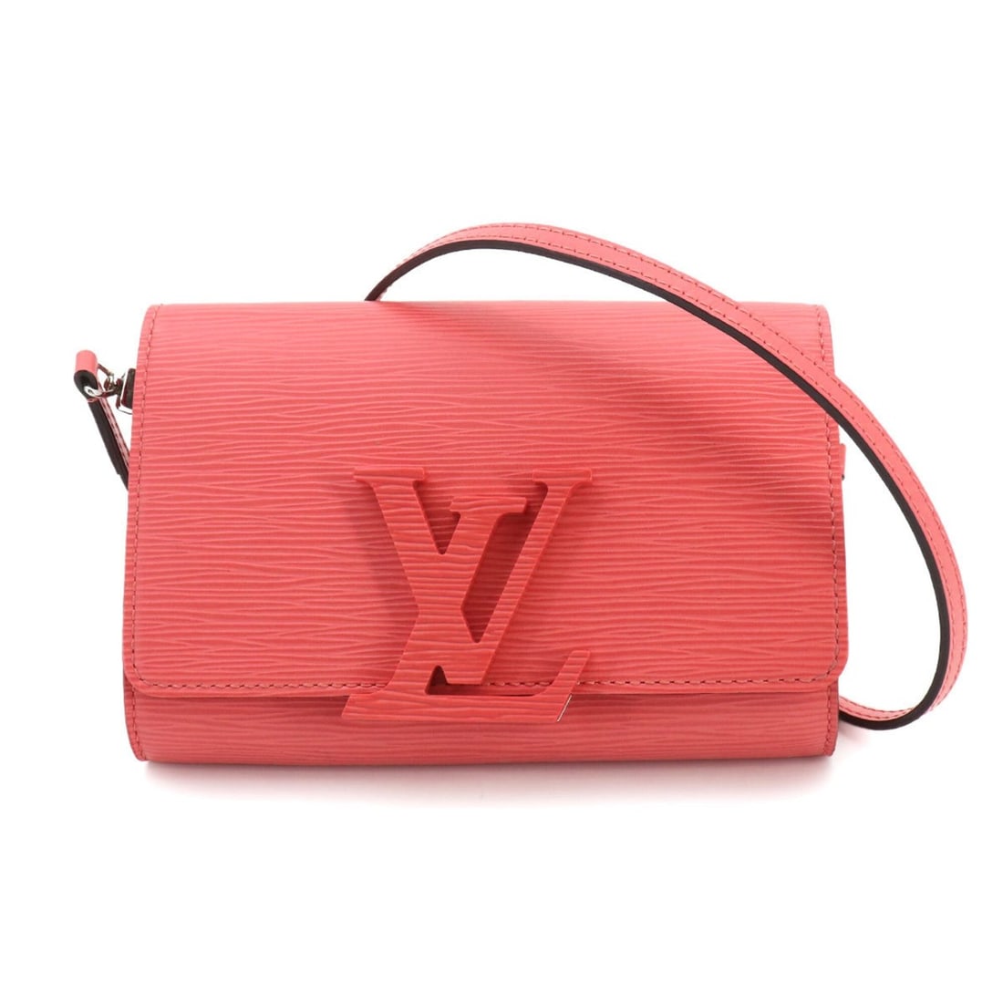 Louis Vuitton Pochette Louise PM, Epi leather, 2-way shoulder/clutch/handbag, Corail, M41105, silver: --- Catalog ---Category: SizeSize (HxWxD): 13cm x 19.5cm x 4cm / 5.11'' x 7.67'' x 1.57''Category: DesignType: Pochette, Shoulder bagColor: CorailGender: WomenMaterial: Epi leather Category: GeneralMP