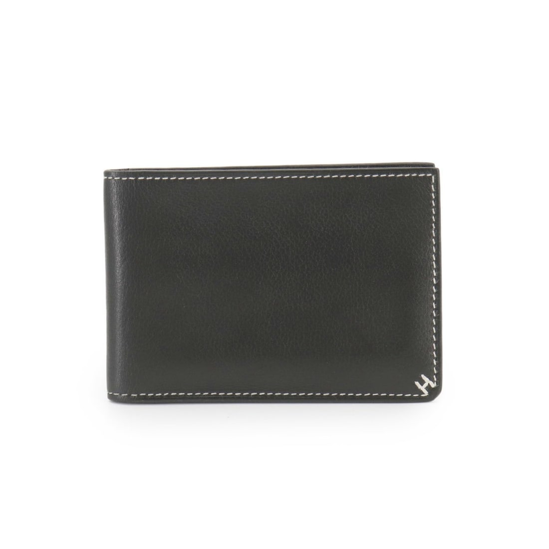Hermes H Sellier Horizontal Business Card Holder/Card Case, Evergrain Black, W Stamp. (1 of 15)