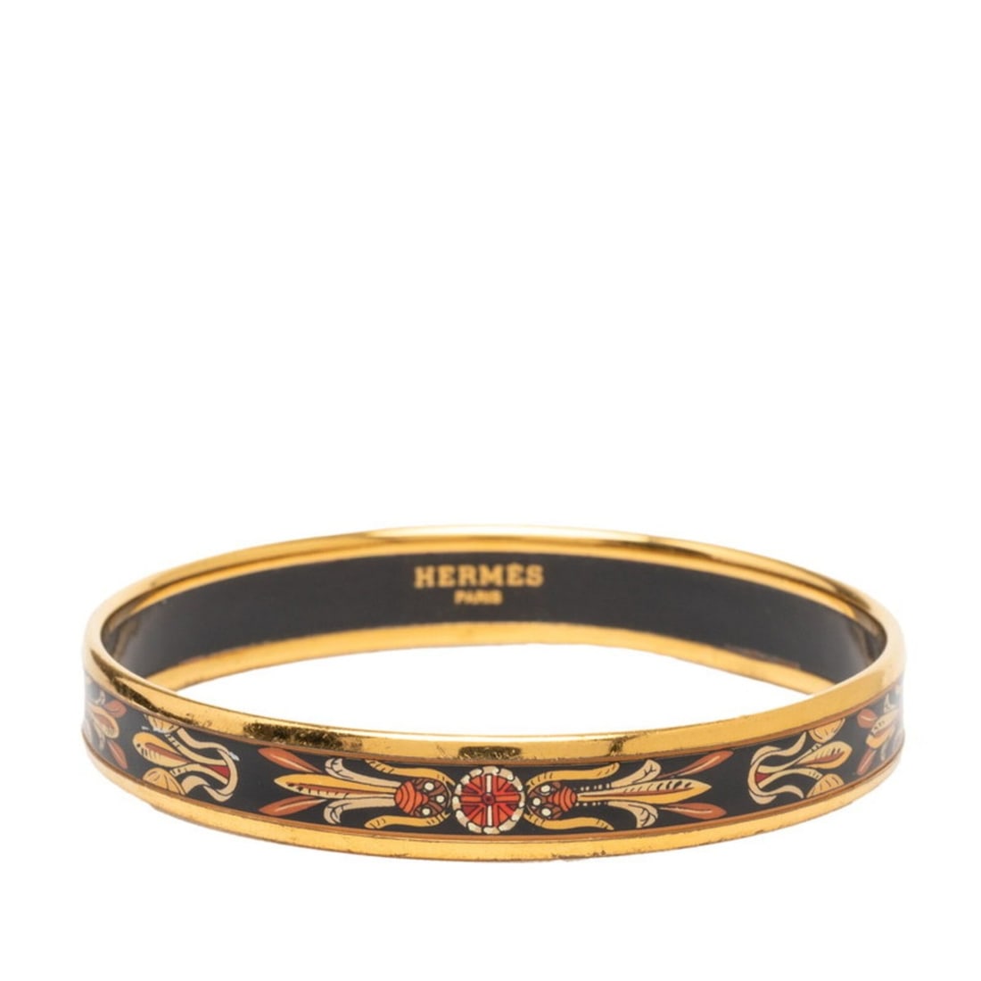 Hermes Email PM Cloisonné Bangle, Gold, Black, Multicolor Plated, Women's.: --- Catalog ---Category: SizeLength: 19cm / 7.48''Category: DesignType: BangleColor: Black, Gold, Multi-colorGender: WomenMaterial: Gold platingCategory: GeneralBrand: Hermes--- Item List ---Section: 