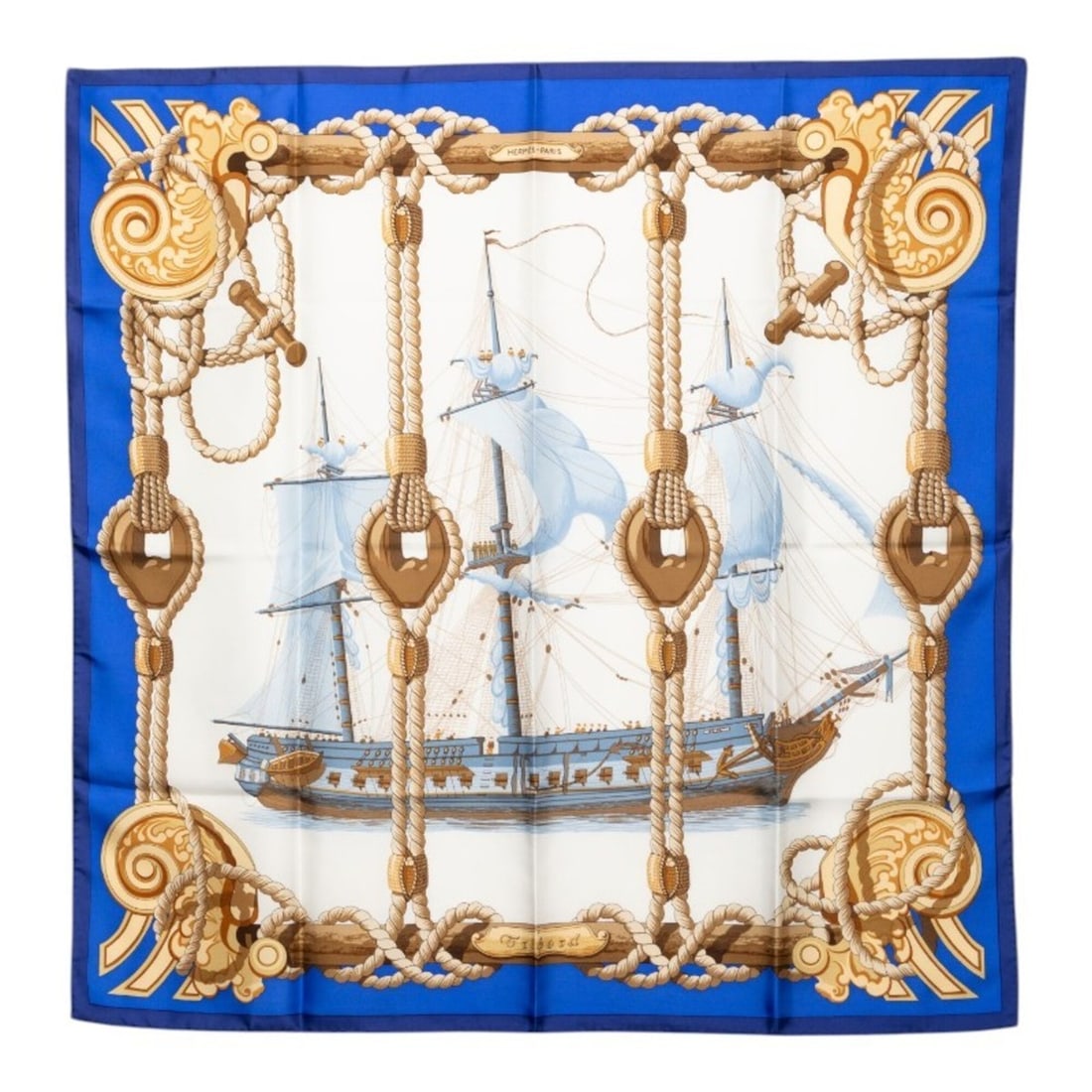 Hermes Carre 90 Tribord sailboat scarf/muffler, blue multicolor silk, women's.: --- Catalog ---Category: SizeSize (LxW): 87.5cm x 88.5cm / 34.44'' x 34.84''Category: DesignType: ScarfColor: Blue, Multi-colorGender: WomenMaterial: Silk Category: GeneralBrand: Hermes--- Item List -