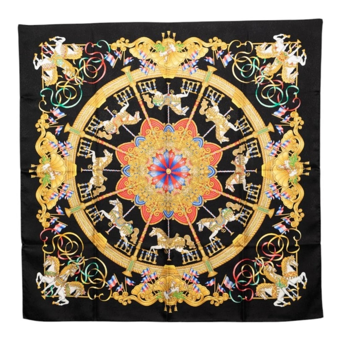 Hermes Carre 90 Luna Park Scarf/Muffler, Large Size, Black/Multicolor Silk, Women's.: --- Catalog ---Category: SizeSize (LxW): 88cm x 89cm / 34.64'' x 35.03''Category: DesignType: ScarfColor: Black, Multi-colorGender: WomenMaterial: Silk Category: GeneralBrand: Hermes--- Item List ---S