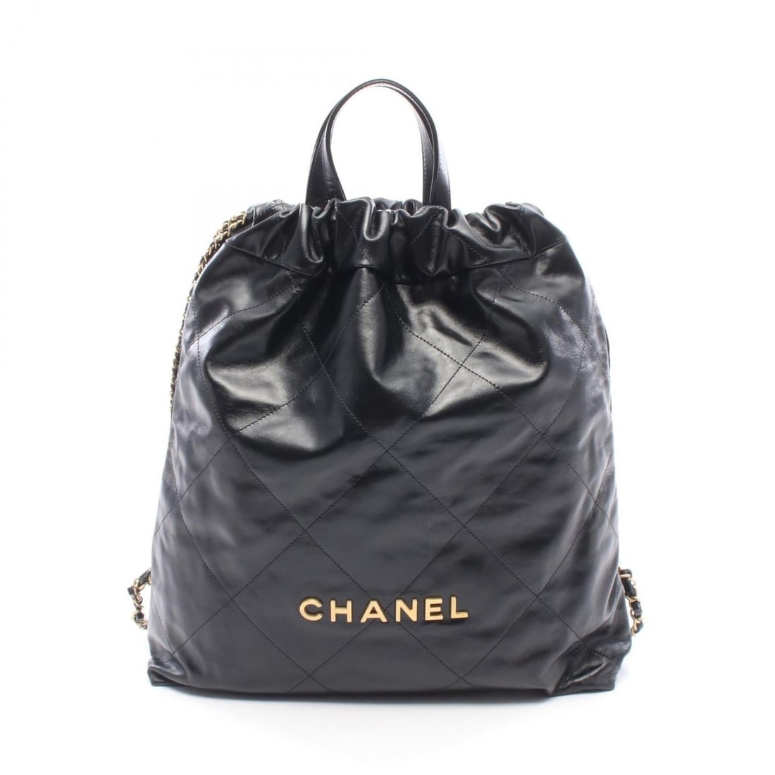 Chanel 22 Large Backpack/Handbag, Leather, Women's, Black (AS3313): --- Catalog ---Category: SizeSize (HxWxD): 39cm x 34cm x 8cm / 15.35'' x 13.38'' x 3.14''Category: DesignType: Backpack, HandbagColor: BlackGender: WomenMaterial: Leather Hardware Color: GoldCategory: