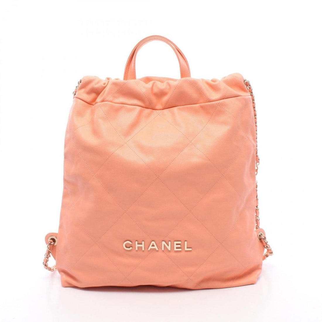 Chanel 22 Large Backpack/Handbag, Leather, Women's, Pink (AS3313) (1 of 8)