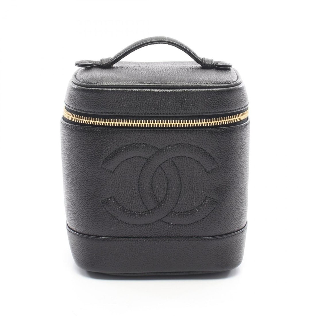 Chanel Coco Mark Handbag, Caviar Leather (Grained Calfskin), Women's, Black, A01998: --- Catalog ---Category: SizeSize (HxWxD): 17cm x 15cm x 12cm / 6.69'' x 5.9'' x 4.72''Category: DesignType: HandbagColor: BlackGender: WomenMaterial: Grained Calfskin Hardware Color: GoldCategory: Ge