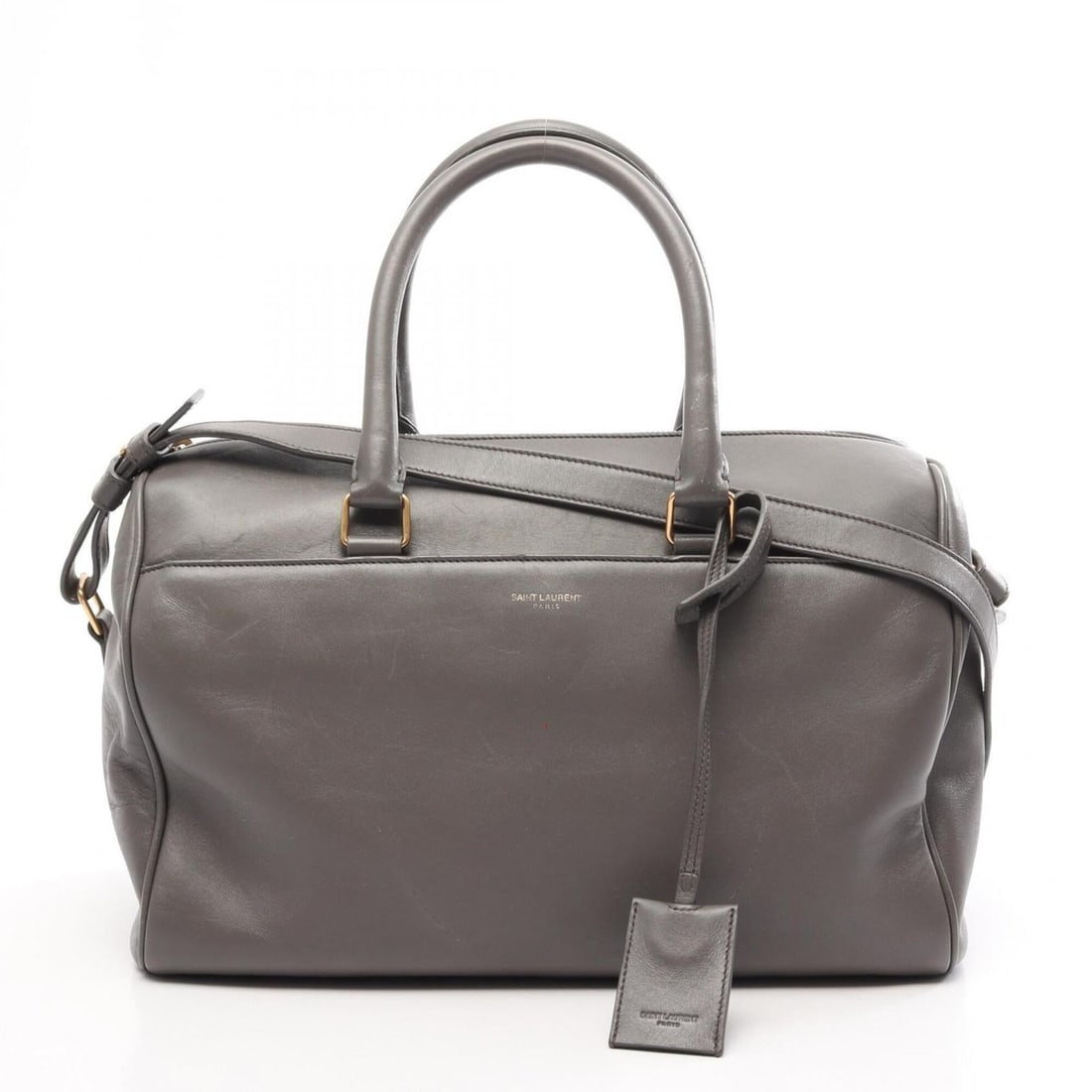 Yves Saint Laurent Saint Laurent Paris Classic Duffle 6 2-Way Handbag, Leather, Women's, Gray,: --- Catalog ---Category: SizeSize (HxWxD): 20cm x 30cm x 17cm / 7.87'' x 11.81'' x 6.69''Category: DesignType: HandbagColor: GrayGender: WomenMaterial: Leather Category: GeneralMPN: 322049 BOF0JBrand: