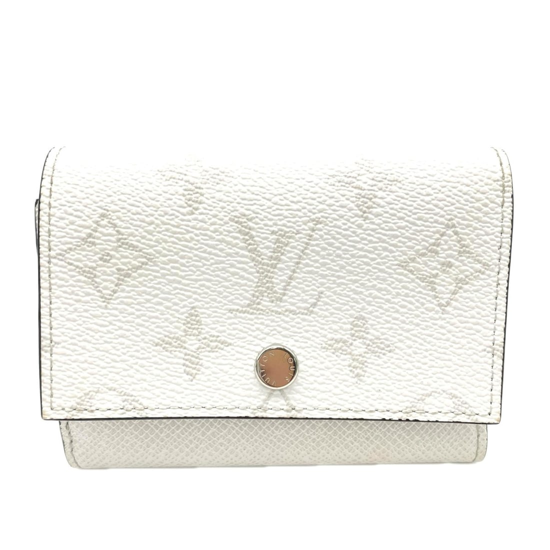 LOUIS VUITTON Louis Vuitton Taigarama Victor Wallet Optic White M28069 Tri-fold Gray Cowhide Men's (1 of 13)