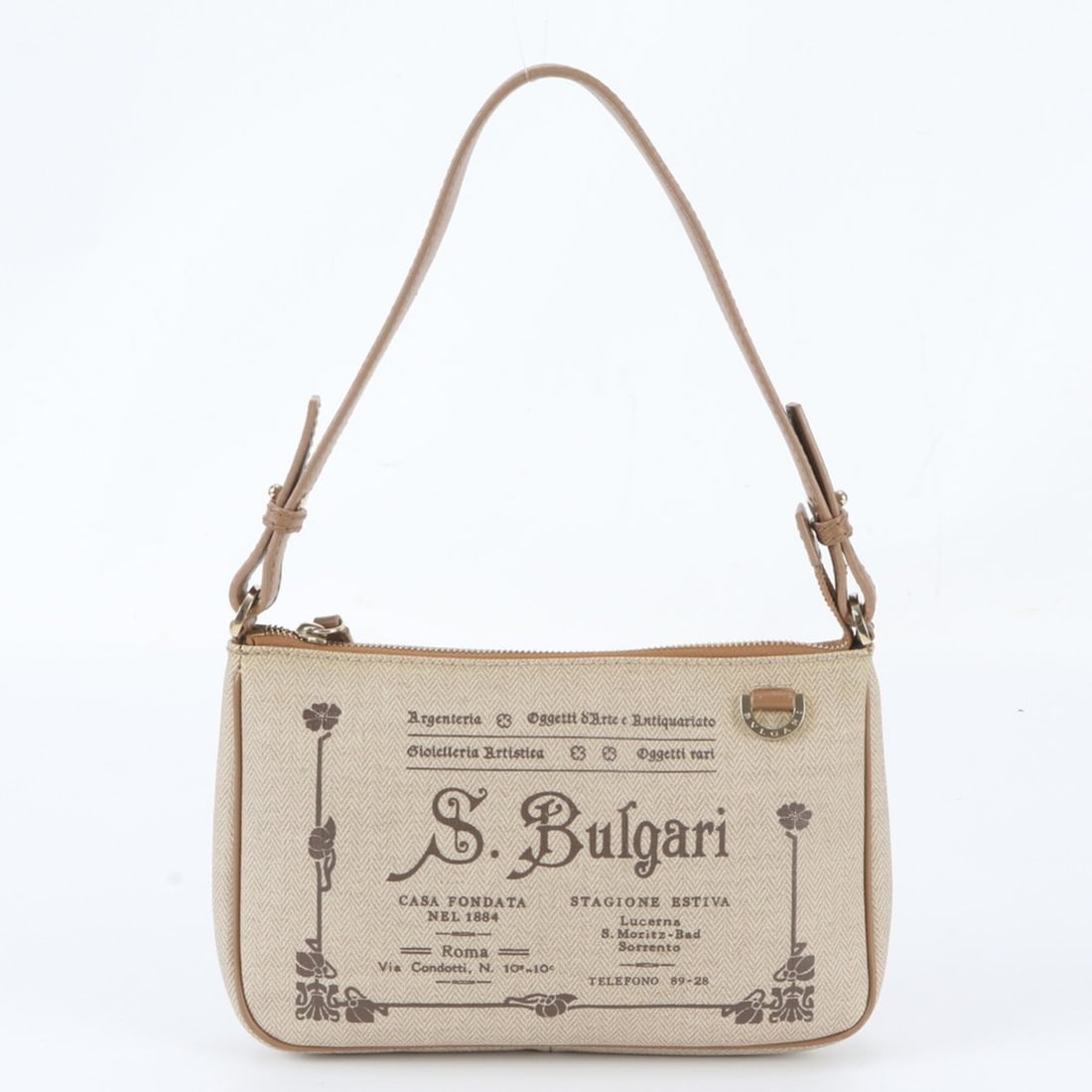 Bvlgari Collezione Leather Shoulder Bag, One-Shoulder Tote Handbag for Women: --- Catalog ---Category: SizeSize (HxWxD): 15cm x 24cm x 5cm / 5.9'' x 9.44'' x 1.96''Category: DesignType: Handbag, Shoulder bag, Tote bagColor: BrownGender: WomenMaterial: Leather , Coated canvas Ca