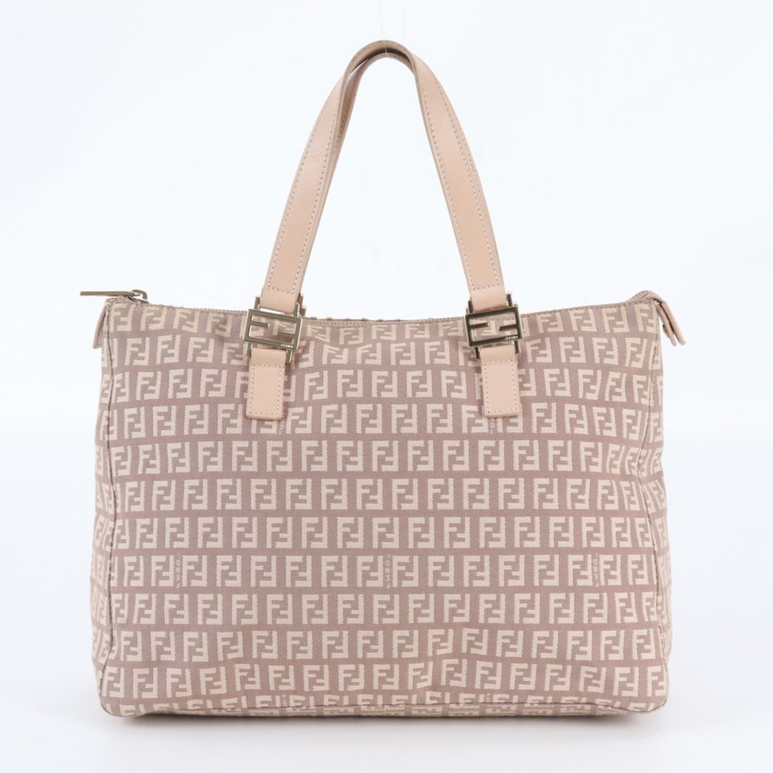 Fendi Zucchino FF Leather Handbag Shoulder Bag Gold Women's: --- Catalog ---Category: SizeSize (HxWxD): 25cm x 33cm x 12cm / 9.84'' x 12.99'' x 4.72''Category: DesignType: HandbagColor: PinkGender: WomenMaterial: Leather , Canvas Category: GeneralBrand: FendiCo