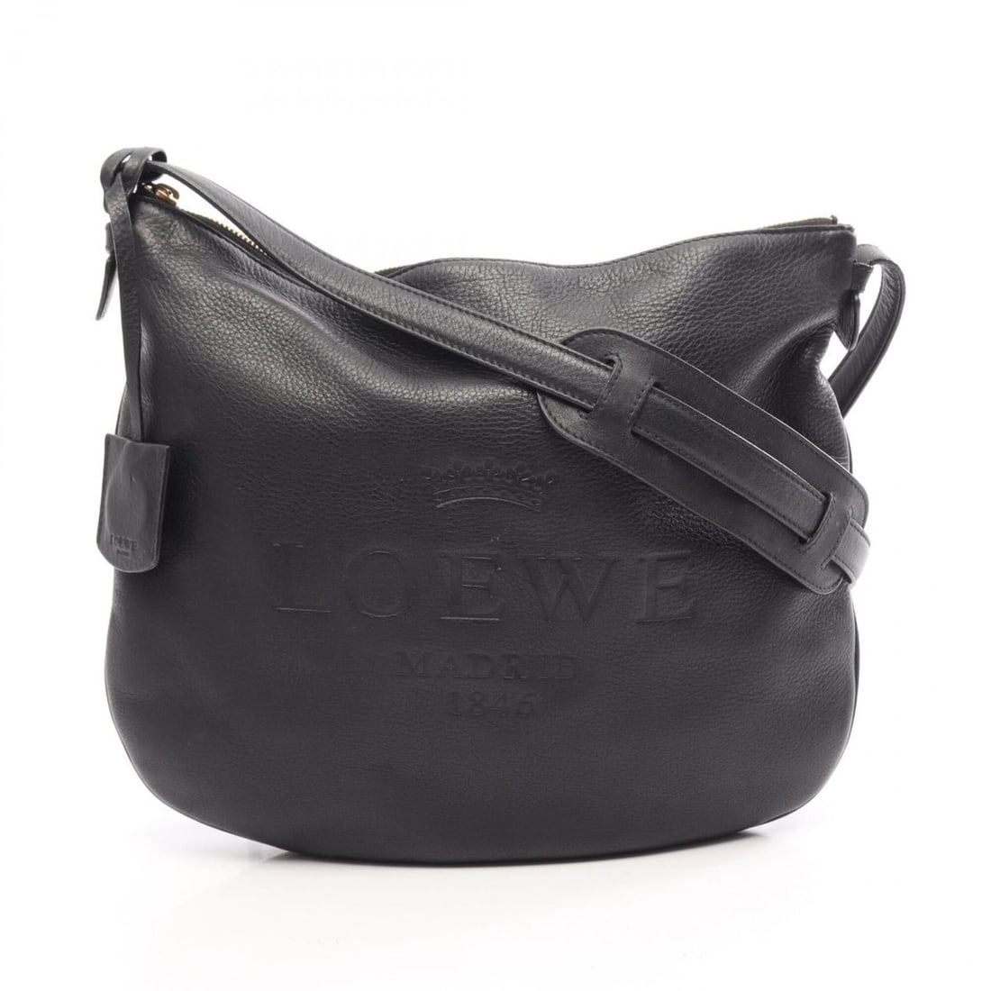 Loewe Heritage Shoulder Bag/Handbag, Leather, Women's, Black: --- Catalog ---Category: SizeSize (HxWxD): 29cm x 32.5cm x 1.5cm / 11.41'' x 12.79'' x 0.59''Category: DesignType: Shoulder bagColor: BlackGender: WomenMaterial: Leather Category: GeneralBrand: Loewe-