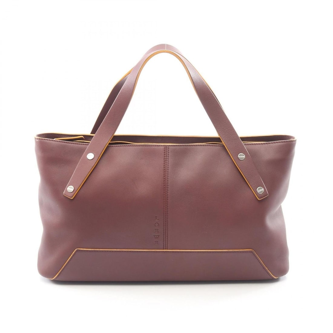 Loewe handbag, leather, women's, burgundy.: --- Catalog ---Category: SizeSize (HxWxD): 19cm x 34cm x 9cm / 7.48'' x 13.38'' x 3.54''Category: DesignType: HandbagColor: BordeauxGender: WomenMaterial: Leather Category: GeneralBrand: Loewe--- Item