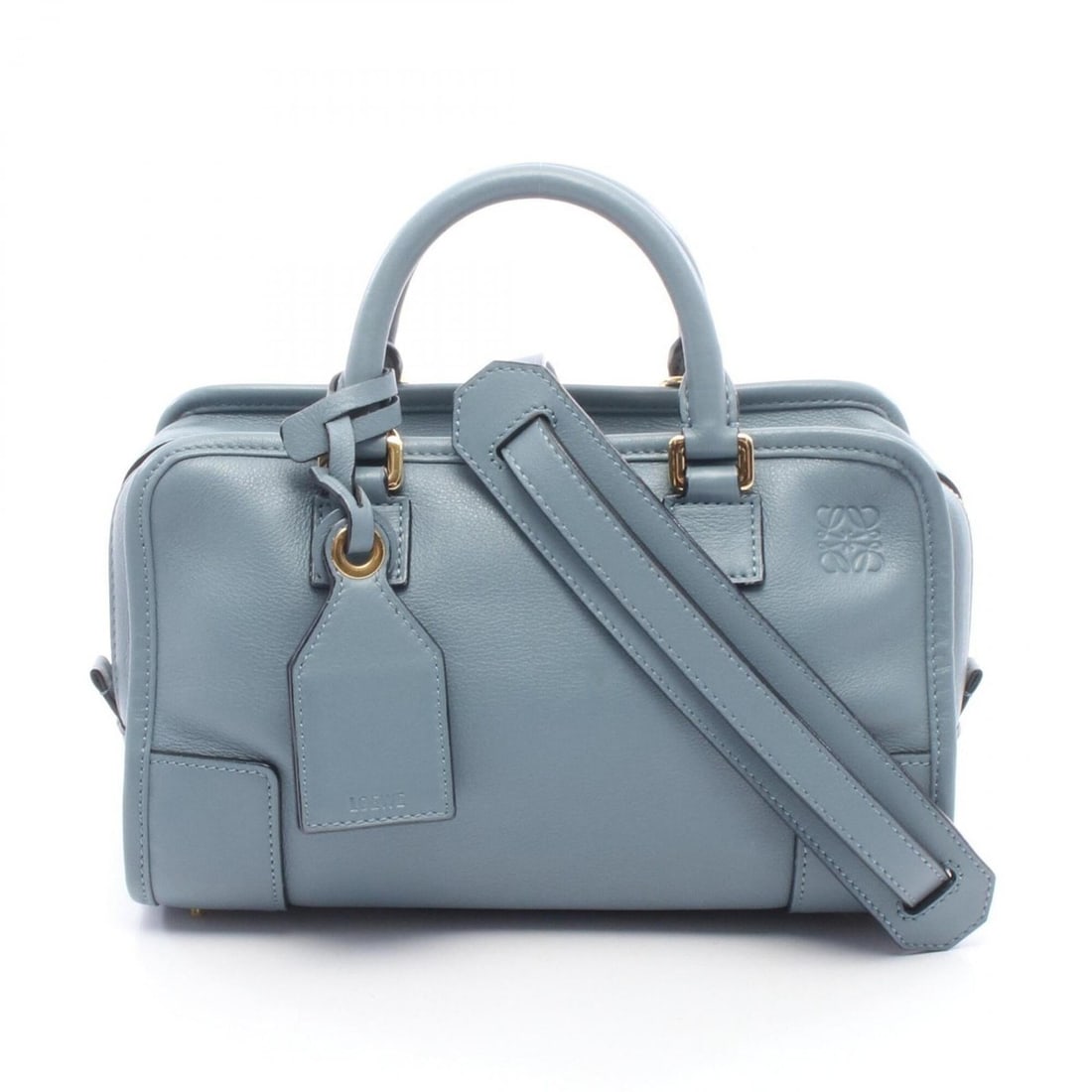 Loewe Amazona 23 2-Way Handbag, Leather, Women's, Blue: --- Catalog ---Category: SizeSize (HxWxD): 14.5cm x 23.5cm x 9cm / 5.7'' x 9.25'' x 3.54''Category: DesignType: HandbagColor: BlueGender: WomenMaterial: Leather Category: GeneralBrand: Loewe--- Item L