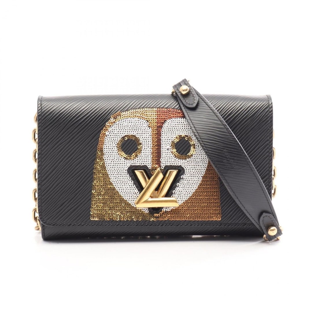 Louis Vuitton Portefeuille Twist Chain Owl Epi Noir Shoulder Bag Handbag Leather Women's Black: --- Catalog ---Category: SizeSize (HxWxD): 12cm x 19cm x 3cm / 4.72'' x 7.48'' x 1.18''Category: DesignType: Handbag, Shoulder bagColor: Black, NoirGender: WomenMaterial: Leather Category: GeneralMPN: