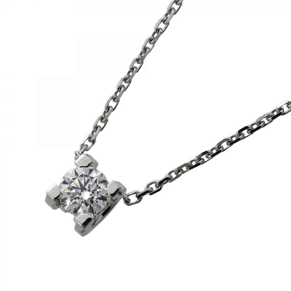 Cartier C de Necklace, 1PD, 18KWG White Gold, Diamond, Ladies': --- Catalog ---Category: SizePendant Size: 5.1mm x 4.3mm / 0.2'' x 0.16''Neck Circumference: 36.5 cm - 40.5 cm / 14.37'' - 15.94''Category: DesignStone: DiamondGender: WomenMaterial: White gold (18K)N