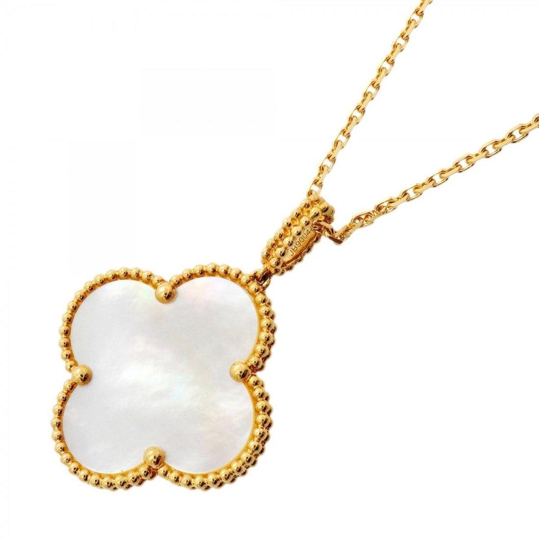 Van Cleef & Arpels Magic Alhambra Long Necklace, 18K Yellow Gold, Mother-of-Pearl, Ladies' Necklace: --- Catalog ---Category: SizePendant Size: 37.6mm x 26.8mm / 1.48'' x 1.05''Neck Circumference: 71 cm - 86.5 cm / 27.95'' - 34.05''Category: DesignGender: WomenMaterial: Mother of pearl, Yellow gold (