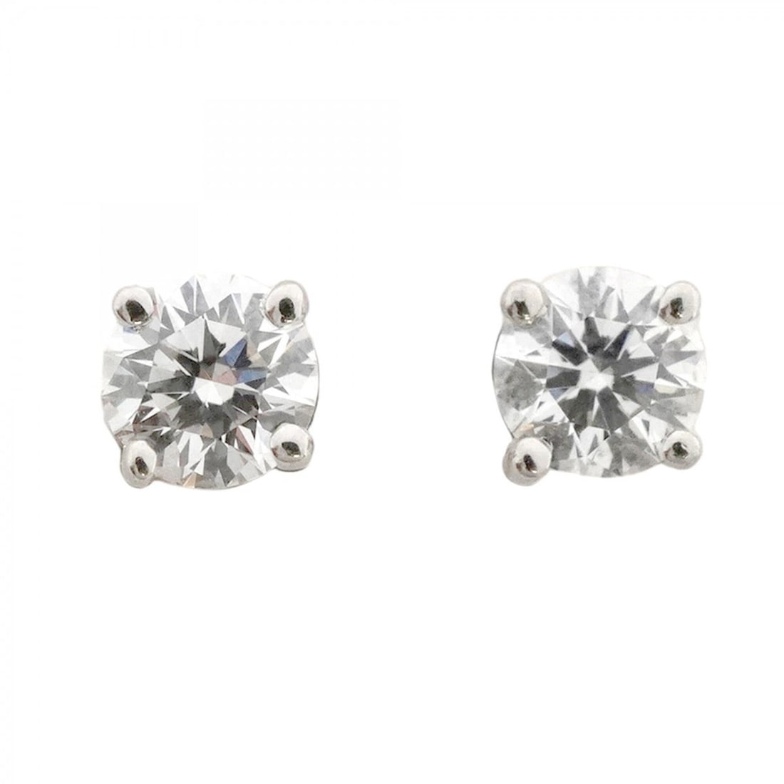 Tiffany & Co. Solitaire Earrings, 1PD (One Diamond), Platinum 950, Ladies' OP006570 (1 of 12)