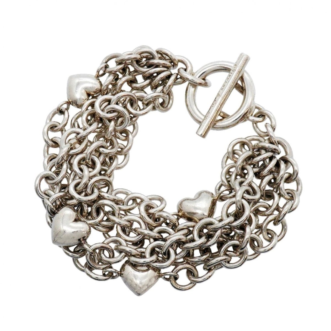 Tiffany & Co. Heart Chain Bracelet, Sterling Silver 925, Women's, OP002181: --- Catalog ---Category: SizeLength: 17cm / 6.69''Category: DesignType: Charm braceletGender: WomenMaterial: Silver 925Category: GeneralBrand: Tiffany--- Item List ---Section: ConditionRanking: Rank A