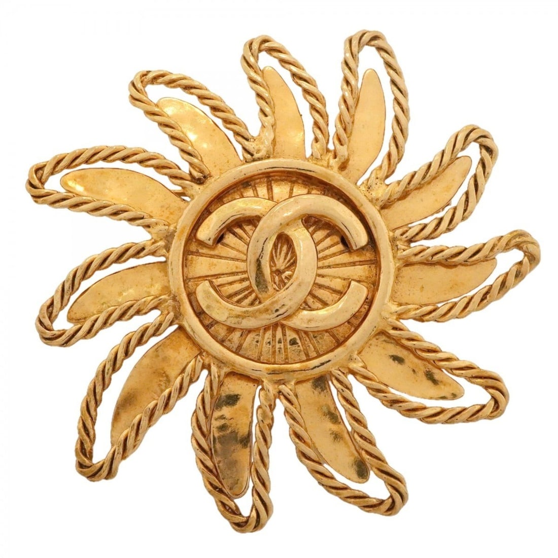 Chanel Brooch, Coco Mark, Sun Motif, GP Plated Gold, Women's: --- Catalog ---Category: SizeSize (HxWxD): 6cm x 6.15cm / 2.36'' x 2.42''Category: DesignType: BroochColor: GoldGender: WomenMaterial: Gold platingCategory: GeneralBrand: Chanel--- Item List ---Sectio