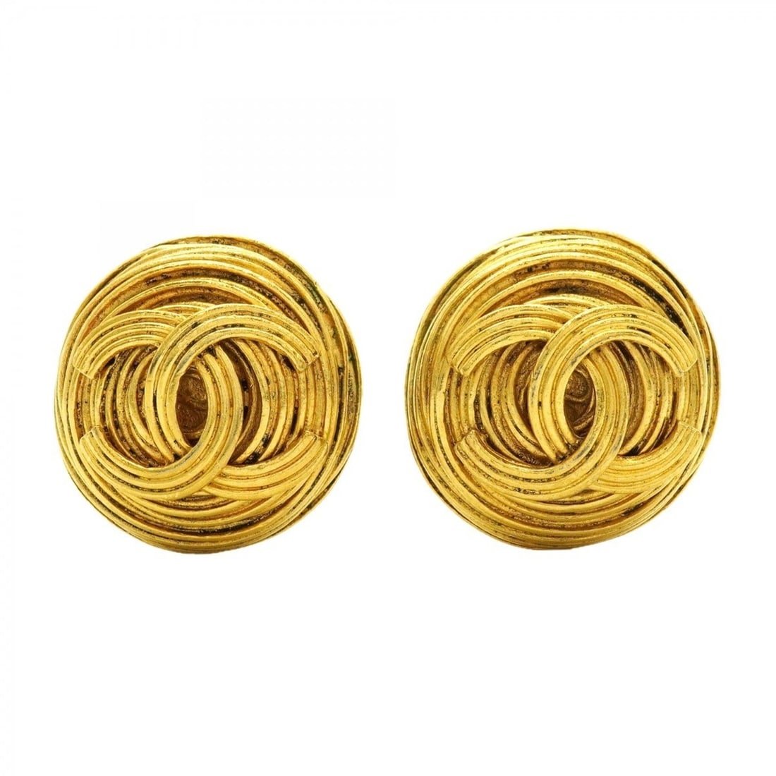 Chanel Earrings, Coco Mark Circle, GP Plated Gold, Women's: --- Catalog ---Category: SizeSize (HxWxD): 27.30mm x 26.70mm / 1.07'' x 1.05''Category: DesignType: Clip earringsColor: GoldGender: WomenMaterial: Gold platingCategory: GeneralBrand: Chanel--- Item Li