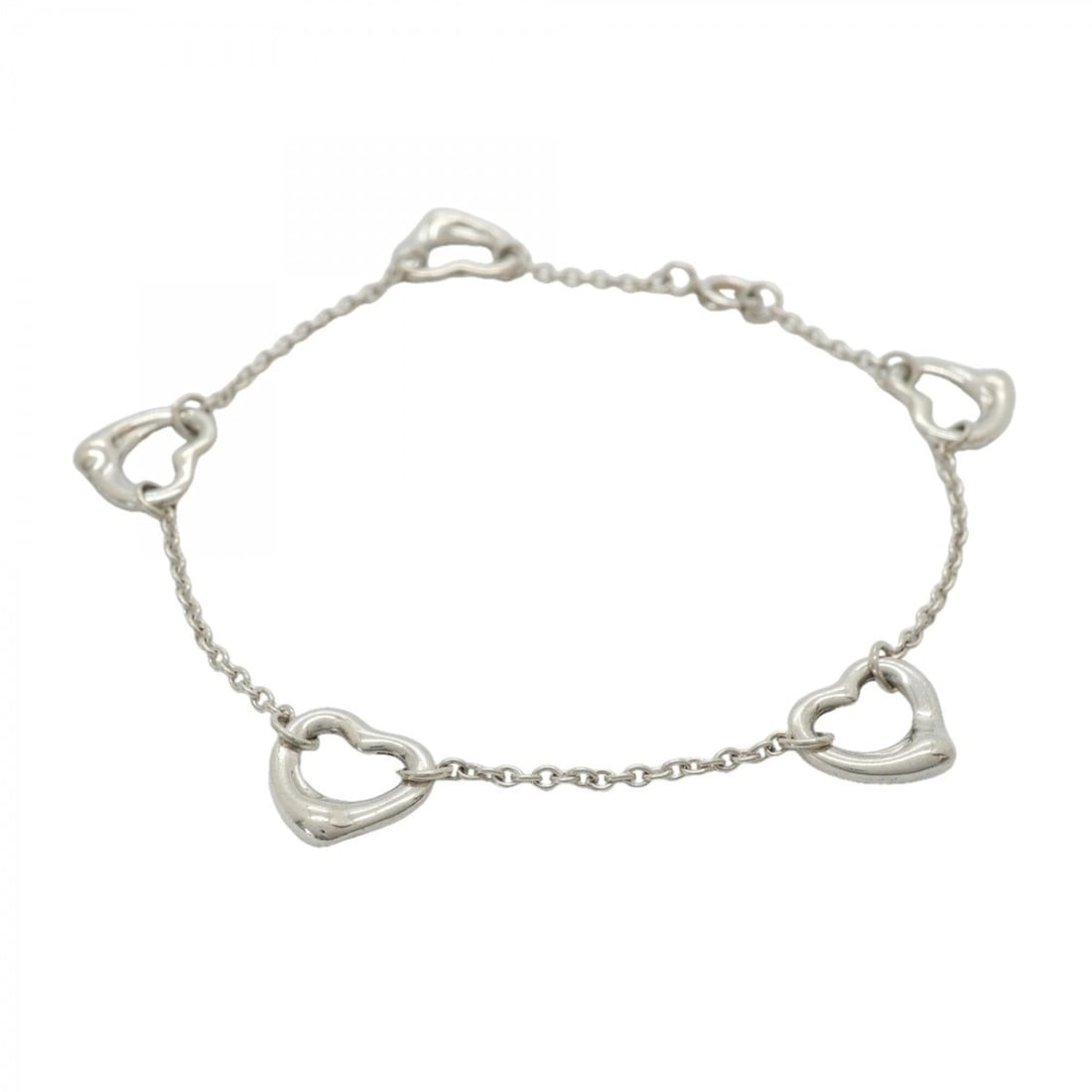Tiffany & Co. Heart Bracelet, 5 Pieces, Sterling Silver 925, Women's: --- Catalog ---Category: SizeLength: 17.5cm / 6.88''Category: DesignType: Charm braceletGender: WomenMaterial: Silver 925Category: GeneralBrand: Tiffany--- Item List ---Section: ConditionRanking: Rank