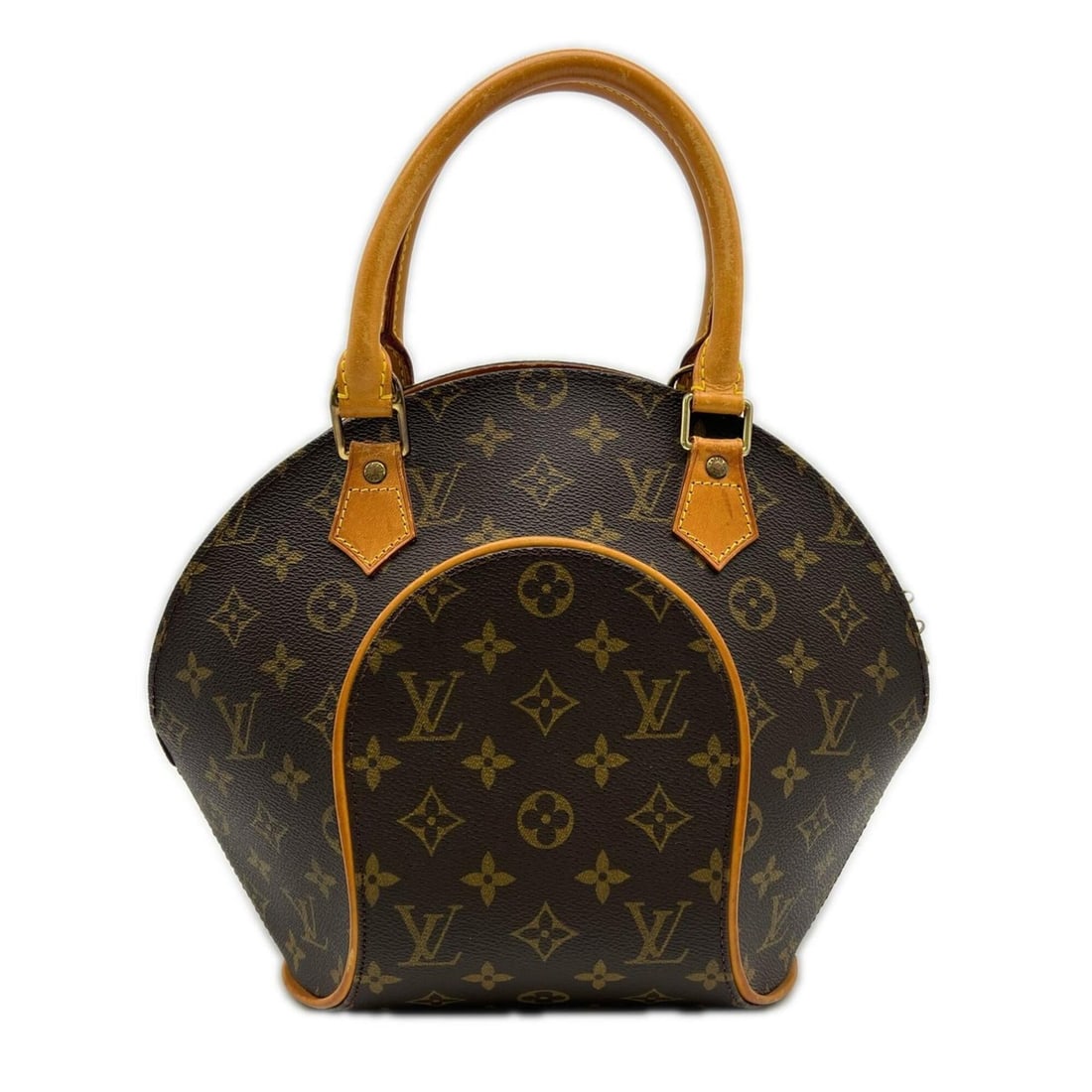 LOUIS VUITTON Louis Vuitton Monogram Ellipse PM M51127 Handbag Brown Beige Leather Women's (1 of 15)