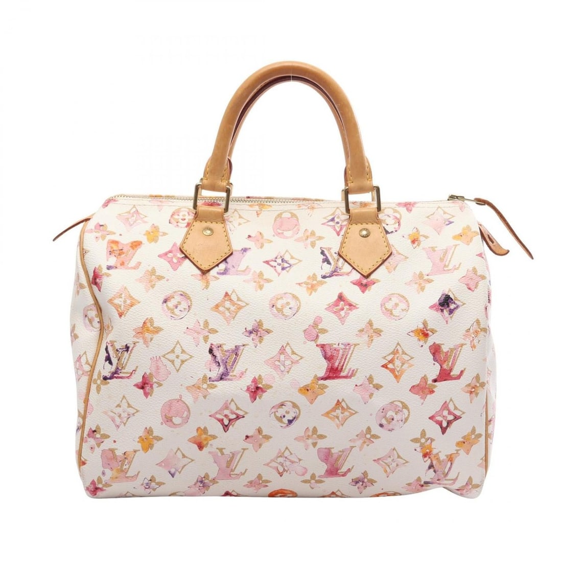 Louis Vuitton Speedy 30 Monogram Watercolor Blanc Handbag, Coated Canvas Leather, Women's,: --- Catalog ---Category: SizeSize (HxWxD): 22cm x 30cm x 18cm / 8.66'' x 11.81'' x 7.08''Category: DesignType: HandbagColor: Blanc, Multi-color, WhiteGender: WomenMaterial: Coated canvas , Leather Cat