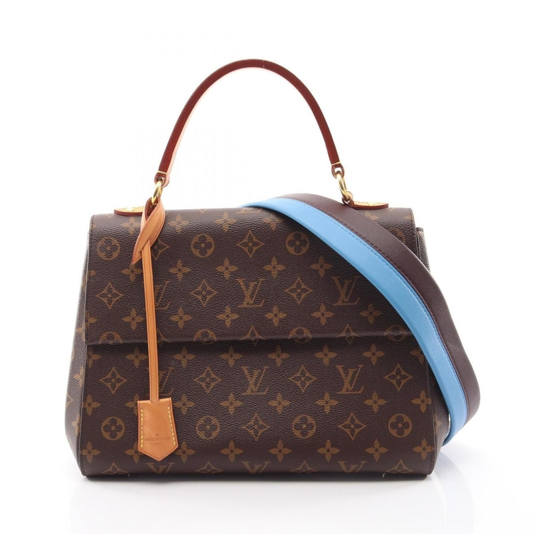 Louis Vuitton Cluny MM 2-Way Handbag, Leather, Monogram, Women's, Brown/Blue/Burgundy, M42735: --- Catalog ---Category: SizeSize (HxWxD): 23cm x 30cm x 11.5cm / 9.05'' x 11.81'' x 4.52''Category: DesignType: HandbagColor: Blue, Bordeaux, Brown, MonogramGender: WomenMaterial: Monogram , Leather 