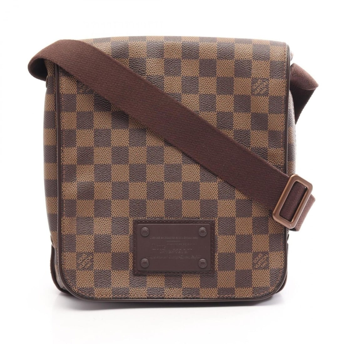 Louis Vuitton Brooklyn PM Damier Ebene Shoulder Bag/Handbag, Coated Canvas and Leather,: --- Catalog ---Category: SizeSize (HxWxD): 25cm x 20cm x 7cm / 9.84'' x 7.87'' x 2.75''Category: DesignType: Shoulder bagColor: BrownGender: Men,WomenMaterial: Coated canvas , Leather Category: Genera