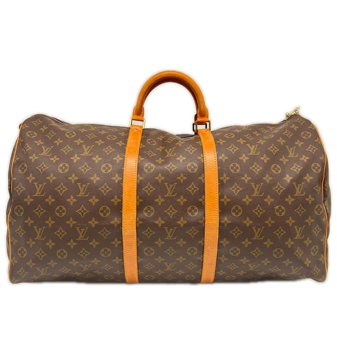 LOUIS VUITTON Louis Vuitton Monogram Keepall 60 M41422 Boston Bag Brown Beige Leather Men's: --- Catalog ---Category: SizeSize (HxWxD): 31cm x 60cm x 26cm / 12.2'' x 23.62'' x 10.23''Handle Length: 30cm / 11.81''Category: DesignType: Boston bagColor: Beige, BrownGender: MenClosure: ZipperMate