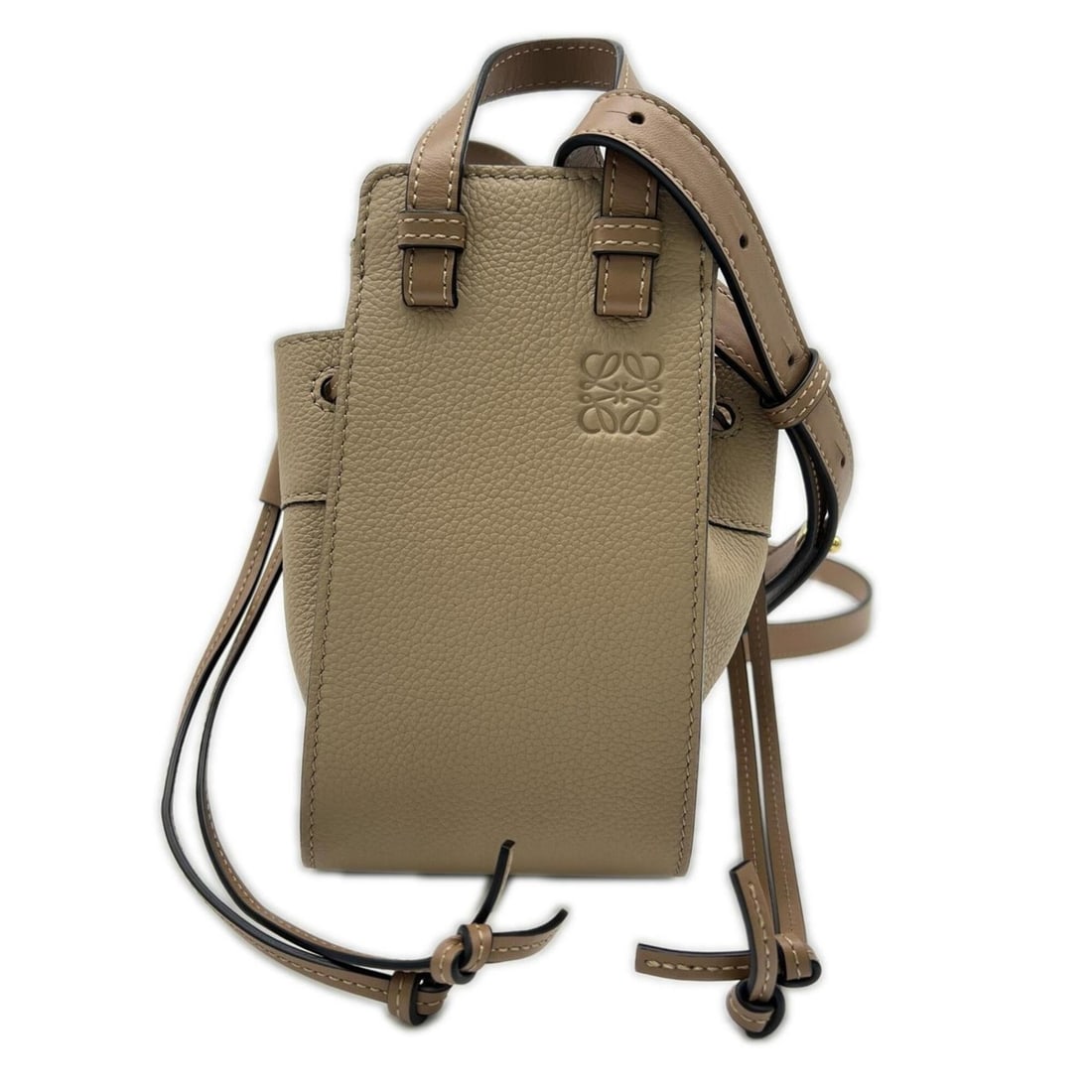 LOEWE Loewe Soft Grain Calf Hammock Drawstring Mini A538V07X15 Shoulder Bag Brown Women's (1 of 17)