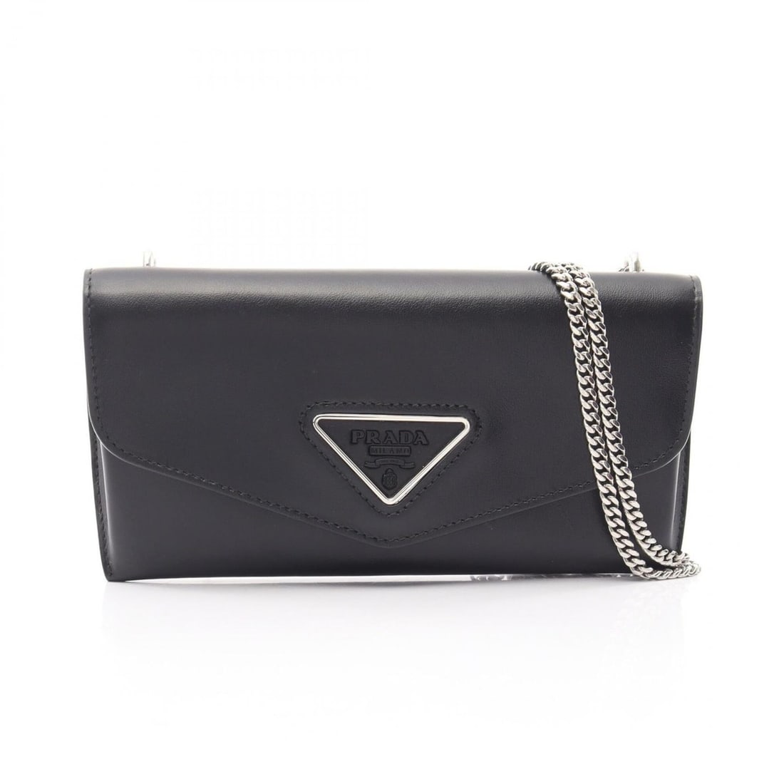 Prada Triangle Mini Shoulder Bag/Handbag, Leather, Women's, Black (1NR001): --- Catalog ---Category: SizeSize (HxWxD): 9.5cm x 18cm x 1.5cm / 3.74'' x 7.08'' x 0.59''Category: DesignType: Handbag, Shoulder bagColor: BlackGender: WomenMaterial: Leather Category: GeneralMPN: 1N