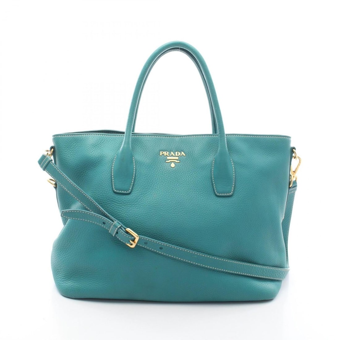 Prada PRADA 2-way tote bag/handbag, leather, women's, green: --- Catalog ---Category: SizeSize (HxWxD): 29cm x 35cm x 15cm / 11.41'' x 13.77'' x 5.9''Category: DesignType: Handbag, Tote bagColor: GreenGender: WomenMaterial: Leather Category: GeneralBrand: Prada