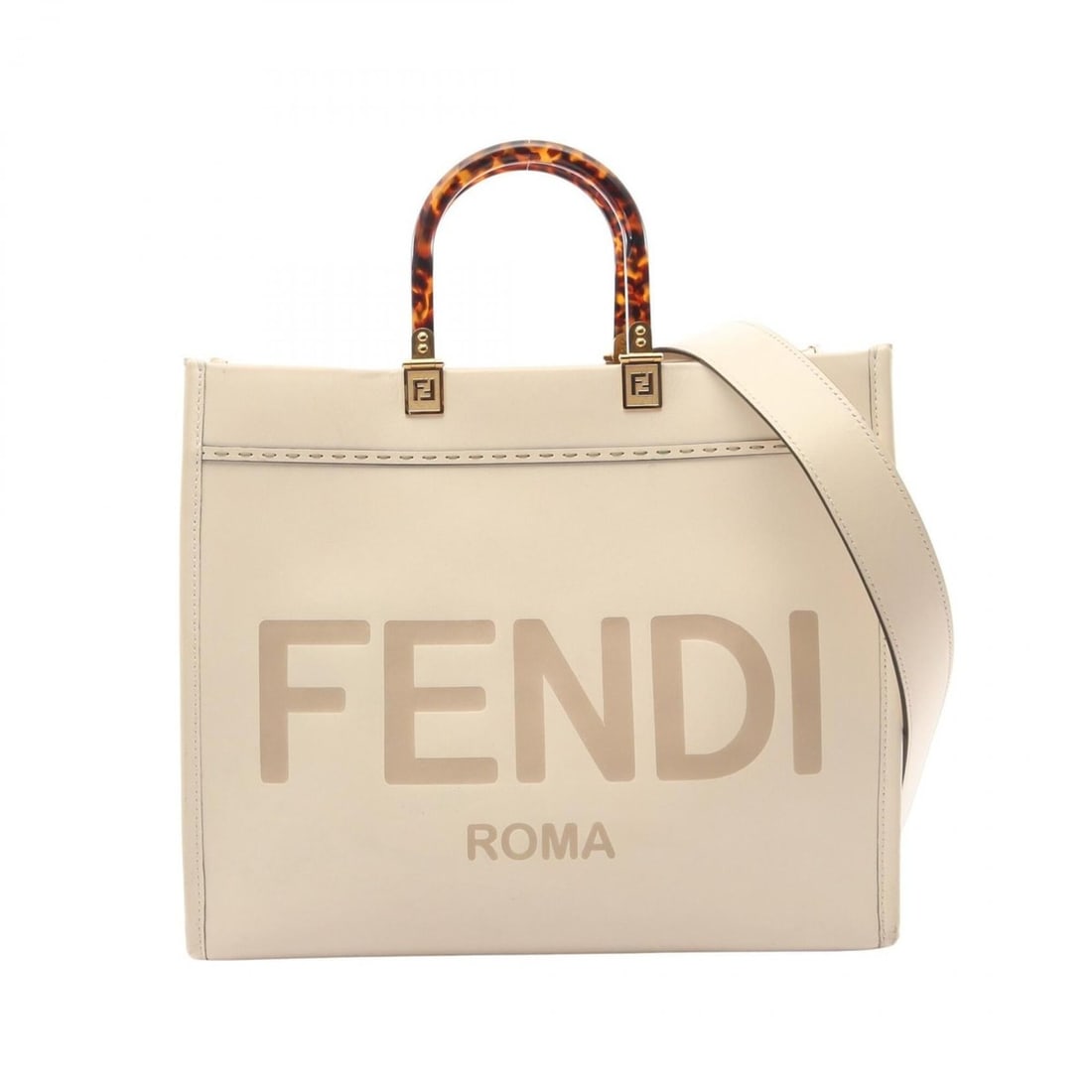 Fendi Sunshine Medium 2-Way Tote Bag/Handbag, Leather, Women's, Ivory/Gray, 8BH386: --- Catalog ---Category: SizeSize (HxWxD): 31cm x 36cm x 15.5cm / 12.2'' x 14.17'' x 6.1''Category: DesignType: Handbag, Tote bagColor: Gray, IvoryGender: WomenMaterial: Leather Category: GeneralMPN: 