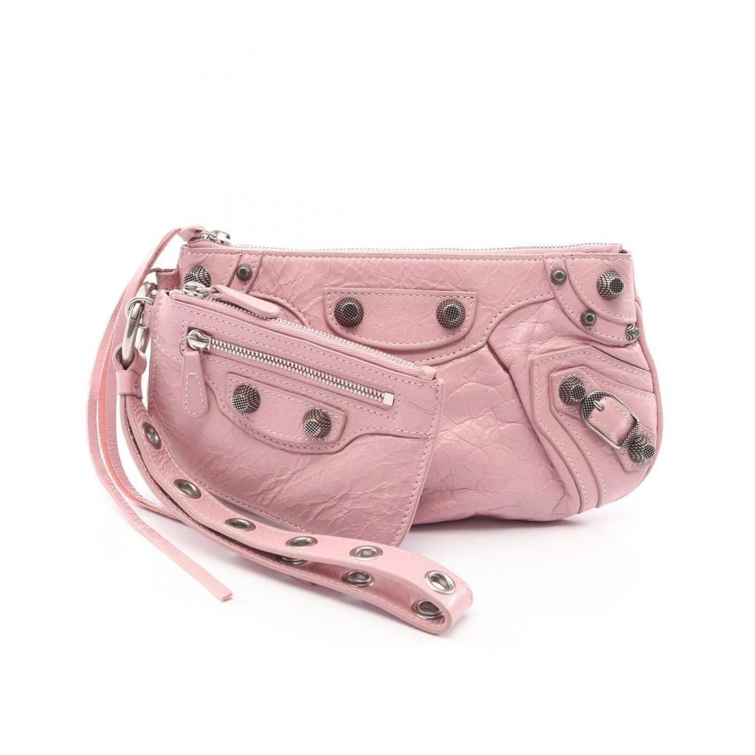 Balenciaga LE CAGOLE Second Bag Clutch Handbag Leather Women's Pink 694027: --- Catalog ---Category: SizeSize (HxWxD): 12.5cm x 23cm x 1cm / 4.92'' x 9.05'' x 0.39''Category: DesignType: Clutch bag, PouchColor: PinkGender: WomenMaterial: Leather Category: GeneralMPN: 694027Br