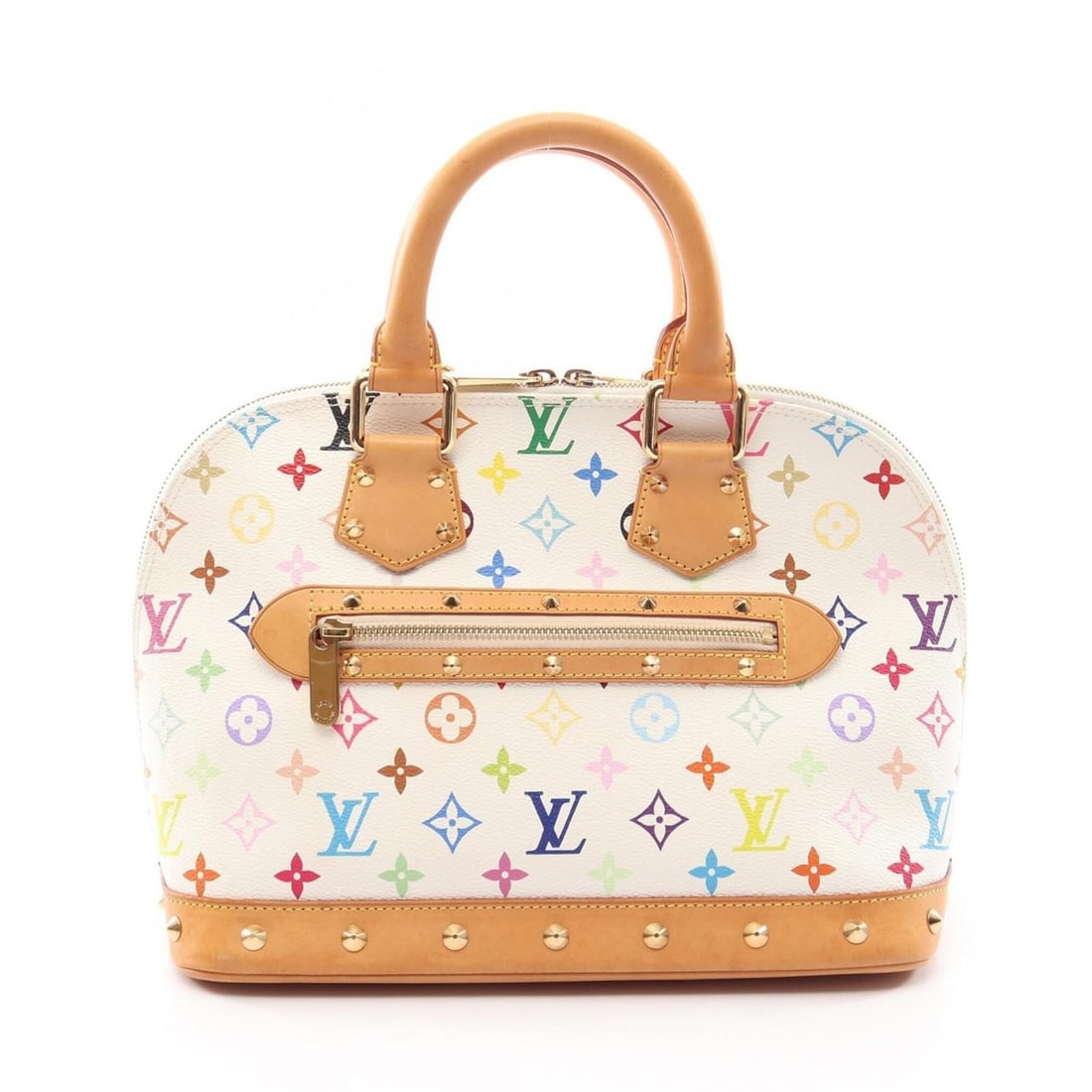 Louis Vuitton Alma PM Handbag, Coated Canvas and Leather, Monogram Multicolor, Women's, White (1 of 11)
