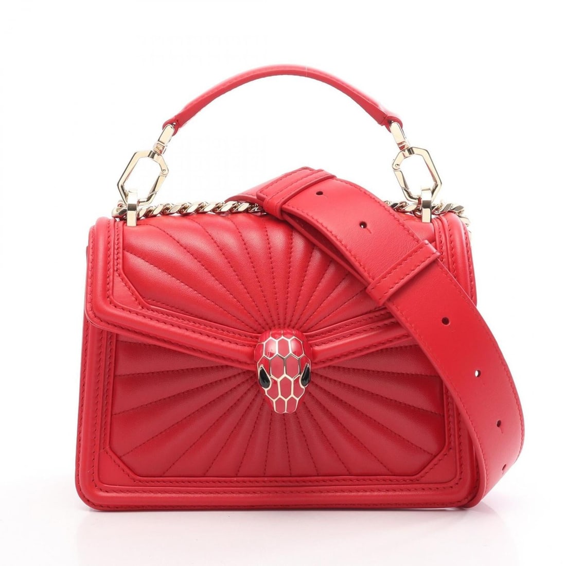 Bulgari BVLGARI Serpenti Diamond Blast Shoulder Bag Handbag Leather Women's Red: --- Catalog ---Category: SizeSize (HxWxD): 14cm x 20cm x 8cm / 5.51'' x 7.87'' x 3.14''Category: DesignType: Handbag, Shoulder bagColor: Red colorGender: WomenMaterial: Leather Category: GeneralBrand: