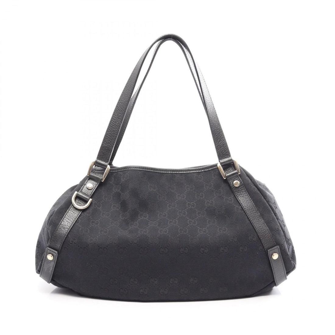Gucci Abbey GG Canvas Shoulder Bag/Handbag, and Leather, Women's, Black, 130736: --- Catalog ---Category: SizeSize (HxWxD): 25cm x 42cm x 11cm / 9.84'' x 16.53'' x 4.33''Category: DesignType: Handbag, Shoulder bagColor: BlackGender: WomenMaterial: GG canvas , Leather Category: Gen