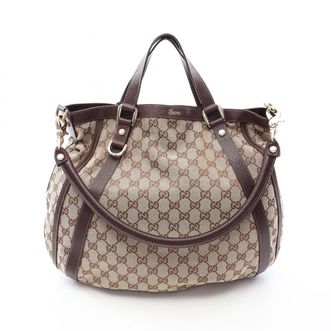 Gucci Abbey GG Canvas 2-Way Tote Bag/Handbag, and Leather, Women's, Beige/Brown, 130734: --- Catalog ---Category: SizeSize (HxWxD): 35cm x 40cm x 2cm / 13.77'' x 15.74'' x 0.78''Category: DesignType: Handbag, Tote bagColor: Beige, BrownGender: WomenMaterial: GG canvas , Leather Category: 