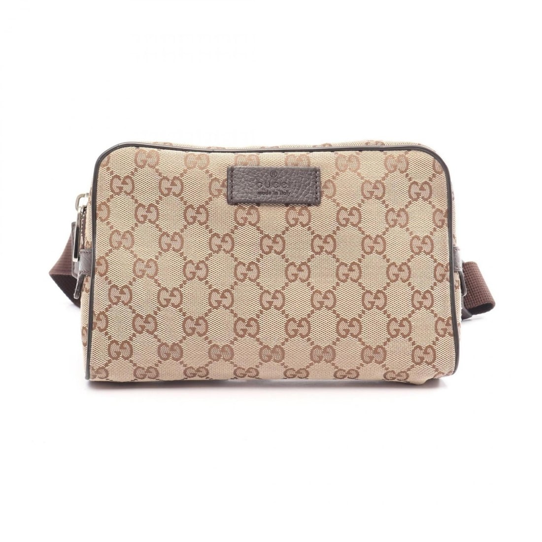 Gucci GG Canvas Waist Bag, Body Handbag, Leather, Men's & Women's, Beige Brown, 449174: --- Catalog ---Category: SizeSize (HxWxD): 15cm x 22cm x 4.5cm / 5.9'' x 8.66'' x 1.77''Category: DesignType: Fanny pack, HandbagColor: Beige, BrownGender: Men,WomenMaterial: GG canvas , Leather Categ